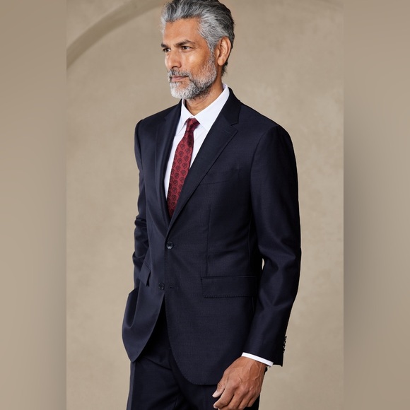 BANANA REPUBLIC SIGNATURE ITALIAN HOPSACK SUIT JACKET - Picture 5 of 14